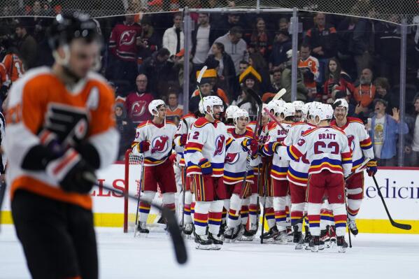 Devils beat Flyers for team record 11th straight road win AP News
